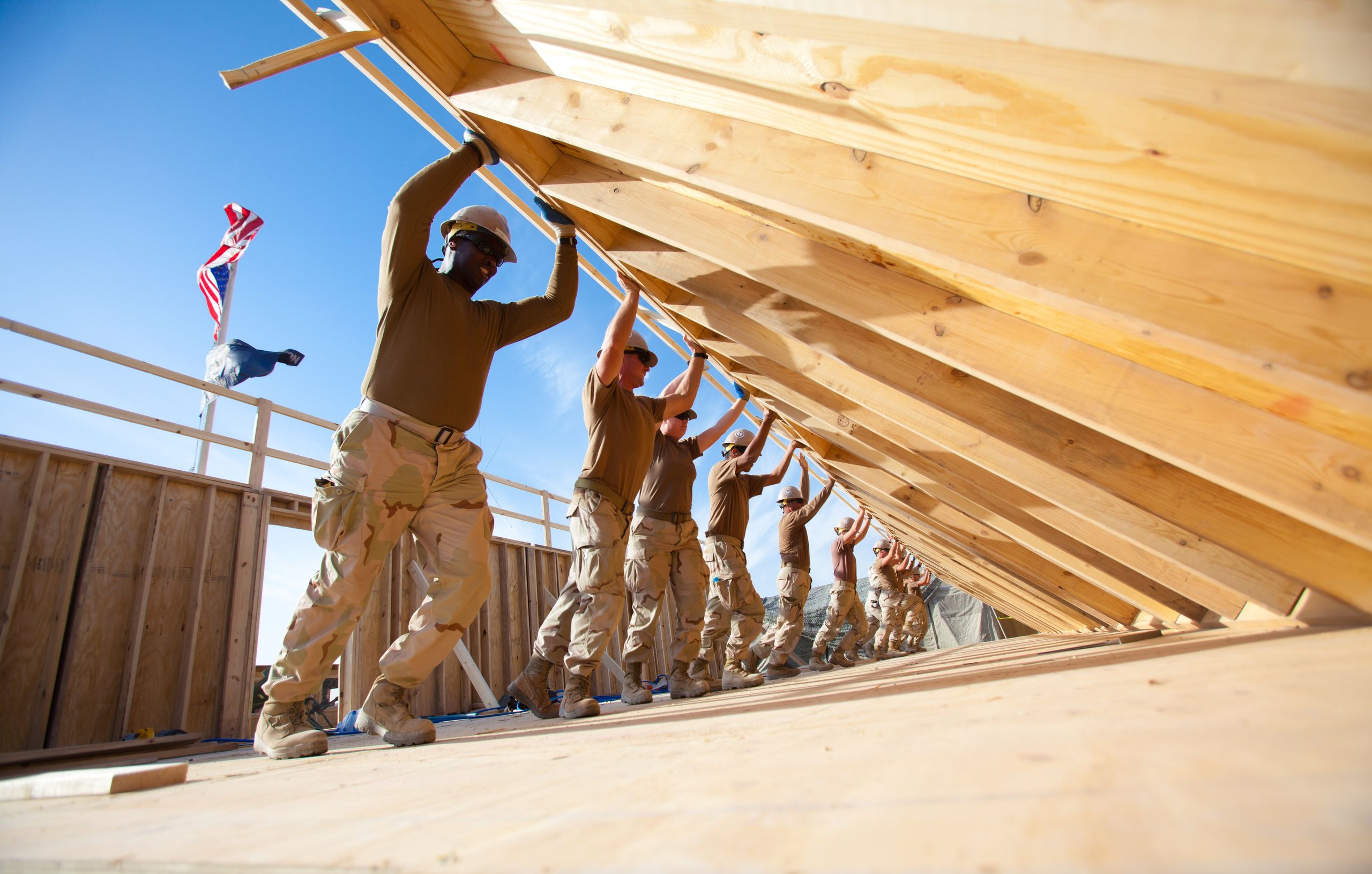 Home addition framing under construction